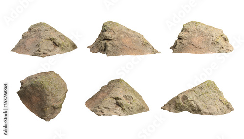 Shapes strong natural rocks 3d rendering cut out isolated backgrounds