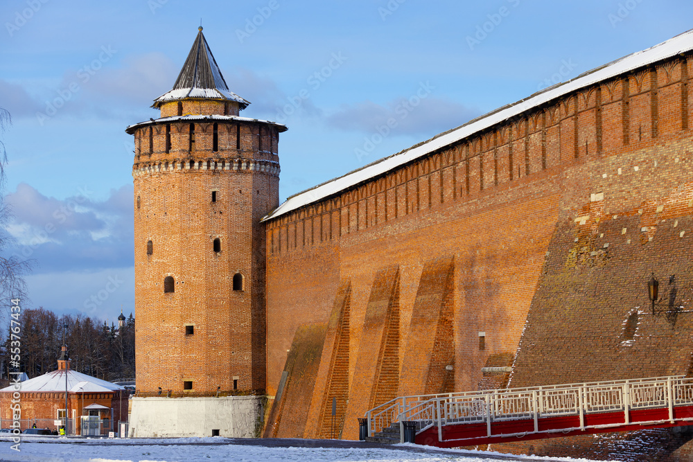 View on Marinka Tower of the Kolomna Kremlin, Moscow region. The Marinka Tower is one of the seven towers of the Kolomna Kremlin that have survived to this day. Built in 1525-1531