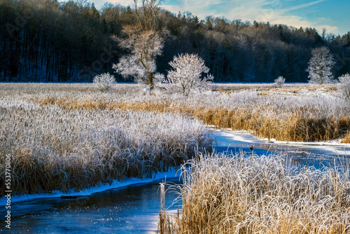 Ice and snow landscapes and cityscapes of Kingston Ontario CANADA, featuring ice structures, scenic old heritage buildings and winter conditions after the Ontario Storm of 2022