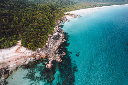 Big island Ilha Grande Abraao beach in Angra dos Reis, Rio de Janeiro, Brazil 