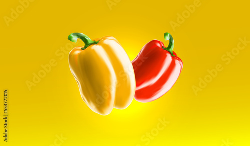 3D Bell Pepper Vector Illustration