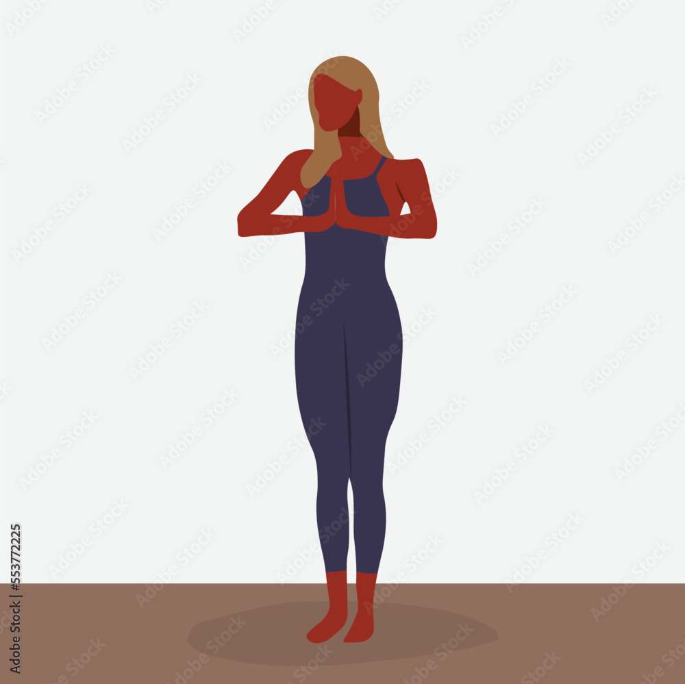 Black woman practicing yoga in elegant line art style vector Black woman practicing yoga in elegant line art style vector