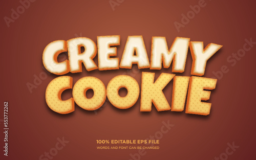 Creamy Cookie editable text style effect	
