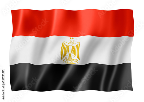 Fotografia Egyptian flag isolated on white