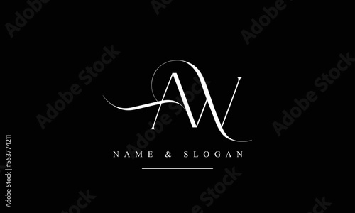 WA, AW, W, A abstract letters logo monogram