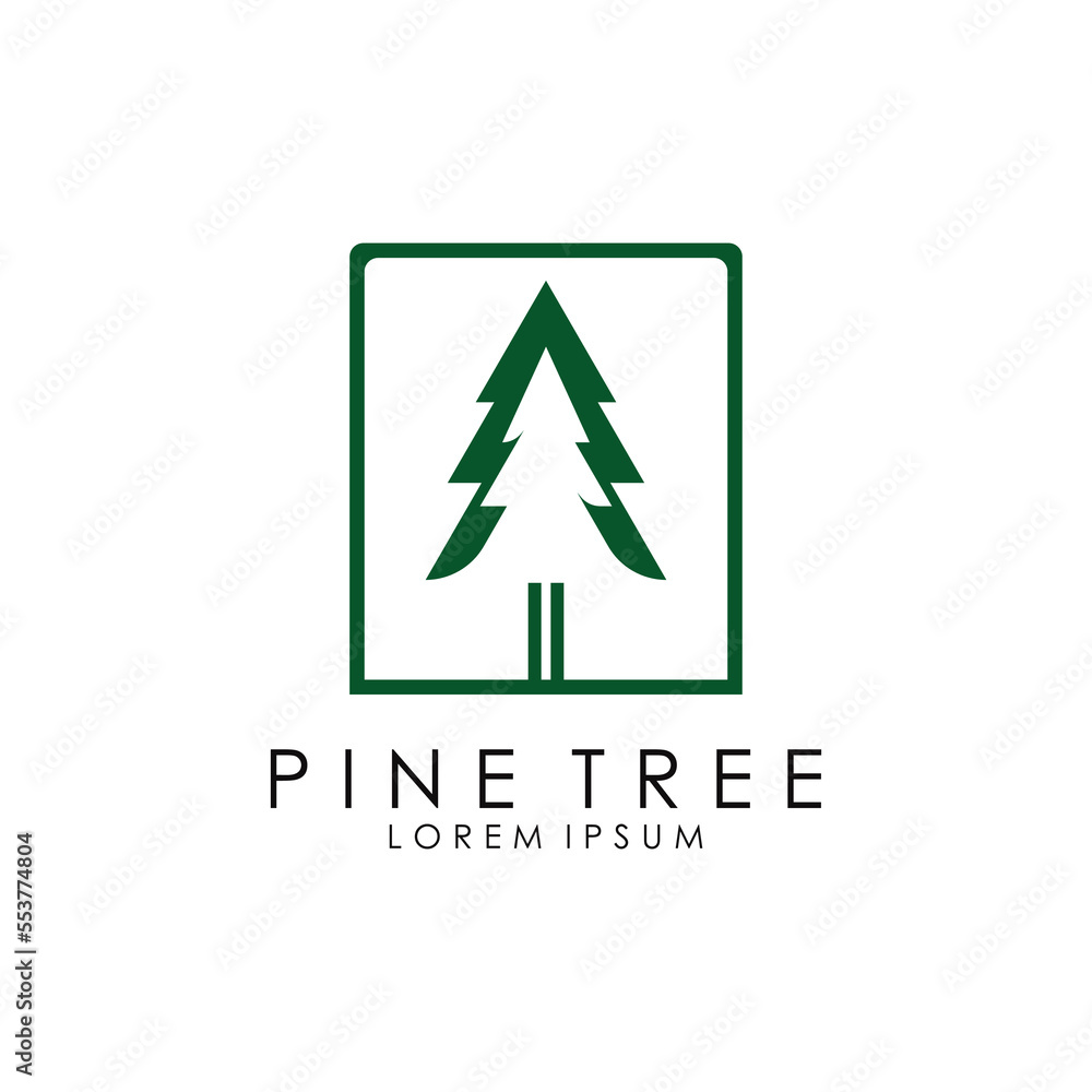 Abstract logo illustration of a pine tree. Abstract logo illustration of a pine tree.