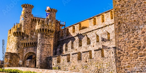 Facade of the Templar Castle, built in the 12th century. Ponferrada, El Bierzo, Leon, Castile and Leon, Spain, Europe photo