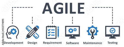 Agile icon - vector illustration . agile, development, design, requirements, maintenance, debugging, testing, software, infographic, template, concept, banner, pictogram, icon set, icons .