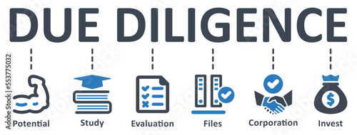 Due Diligence icon - vector illustration . due, diligence, potential, study, evaluating, files, invest, corporation, examination, infographic, template, concept, banner, pictogram, icon set, icons .