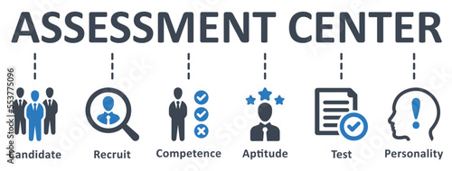 Assessment Center icon - vector illustration . assessment, center, candidate, recruit, competence, suitability, aptitudes, personality, test, infographic, template, concept, banner, icon set, icons .