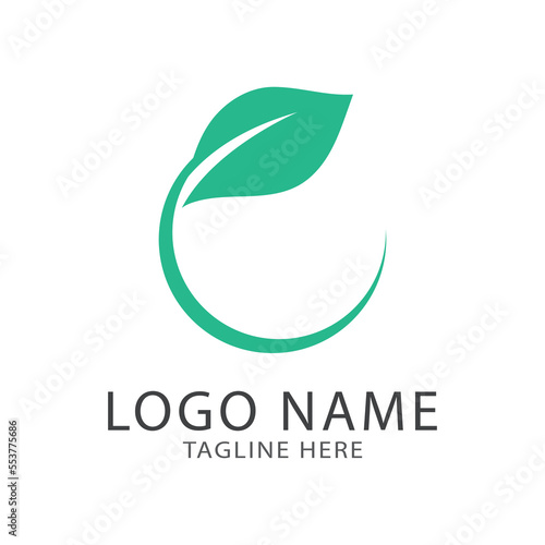 Green leaf logo ecology nature element vector icon