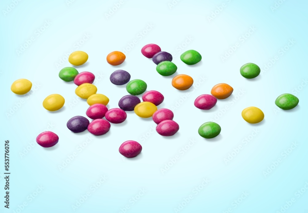 Scattered set of tasty sweet colored candies Scattered set of tasty sweet colored candies