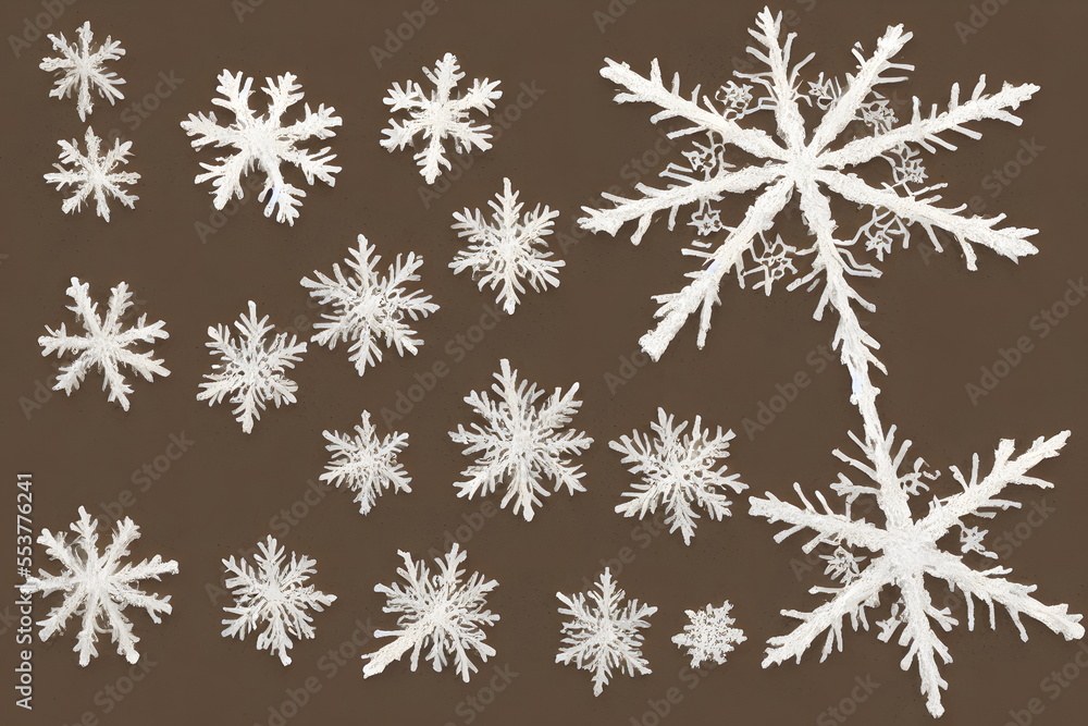 3d illustration macro of snowflake, generative ai 3d illustration macro of snowflake, generative ai