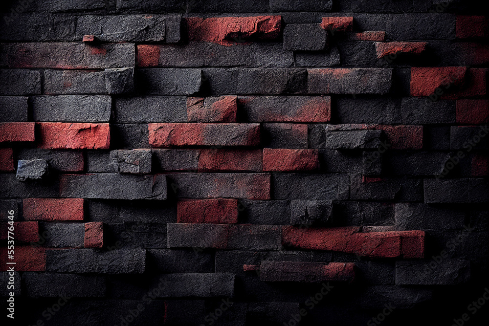 Rough black brick wall texture background. Abstract illustration for background, banner, template Rough black brick wall texture background. Abstract illustration for background, banner, template