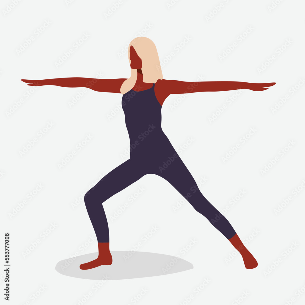 Modern black Woman practicing yoga in elegant line art style vector abstract