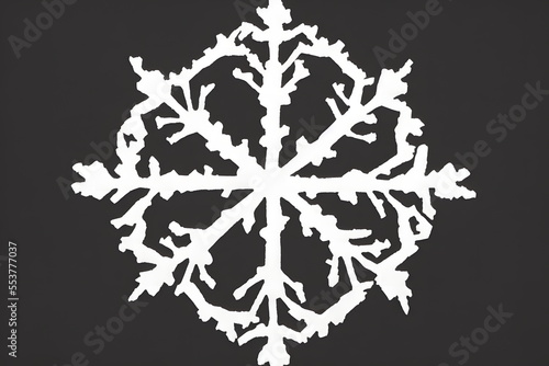 Illustration macro of snowflake in the minimalist style  generative ai