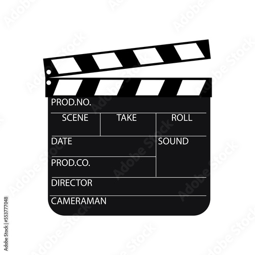 Movie clapboard vector illustration. Slapperboard.