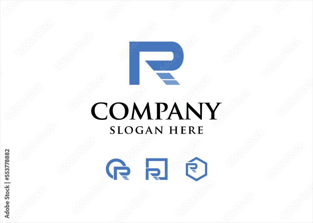R logo design template R logo design template