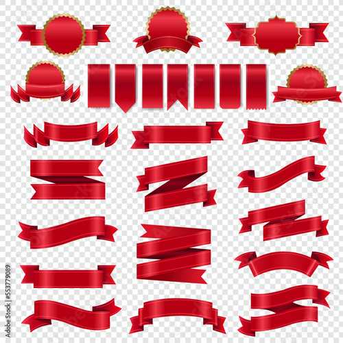 set of red ribbons