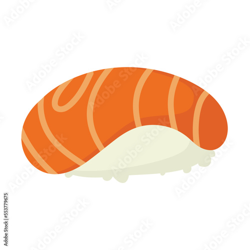 sushi roll with sesame, japanese food. cartoon style icon. Sushi isolated on white background. Vector cartoon delicious. Hand draw style sushi rolls. Asian food