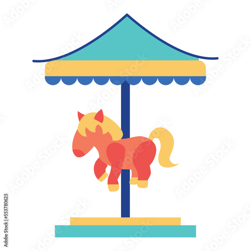 Isolated horse carrousel amusement park icon Vector