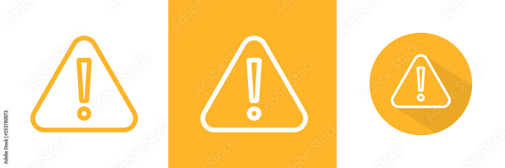 Warning Sign Flat Line Shadow Yellow Icon Vector Illustration Warning Sign Flat Line Shadow Yellow Icon Vector Illustration