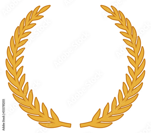 Golden laurel branches. Award blank emblem template