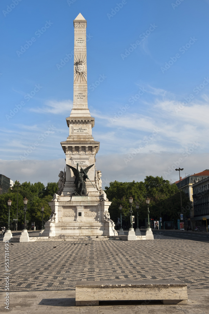 Restauradores Square, Obelisk, Baixa district, Lisbon, Portugal