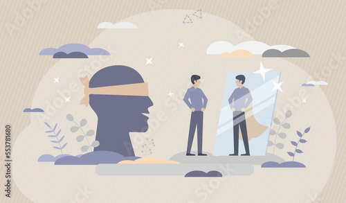 Tableau sur toile Overconfidence Effect - Dunning-Kruger Effect - Conceptual Illustration