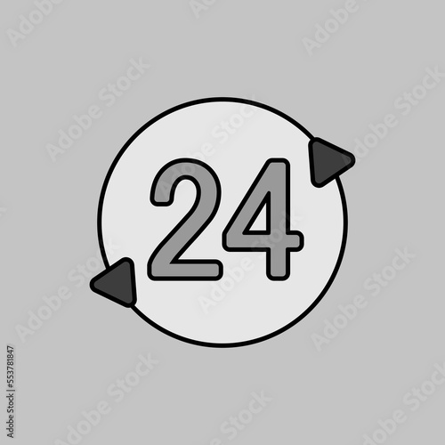 Service twenty four hours vector grayscale icon