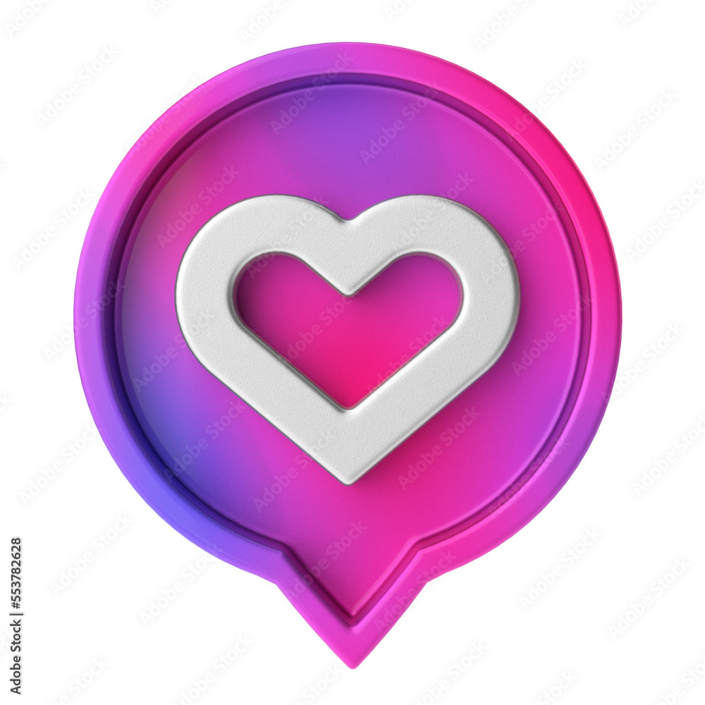 3D like icon. 3D illustration. 3D like icon. 3D illustration.