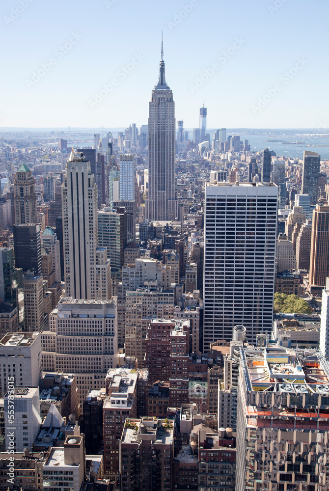 Manhattan Downtown Skyline Aerial View