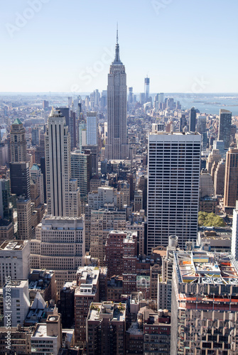 Manhattan Downtown Skyline Aerial View