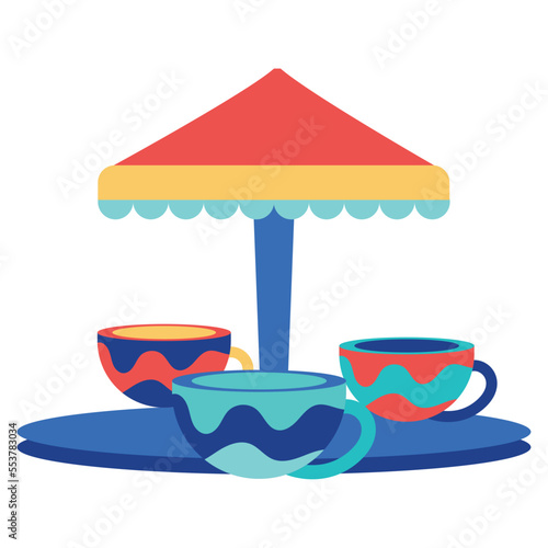 Isolated amusement park tea cup wheel icon Vector