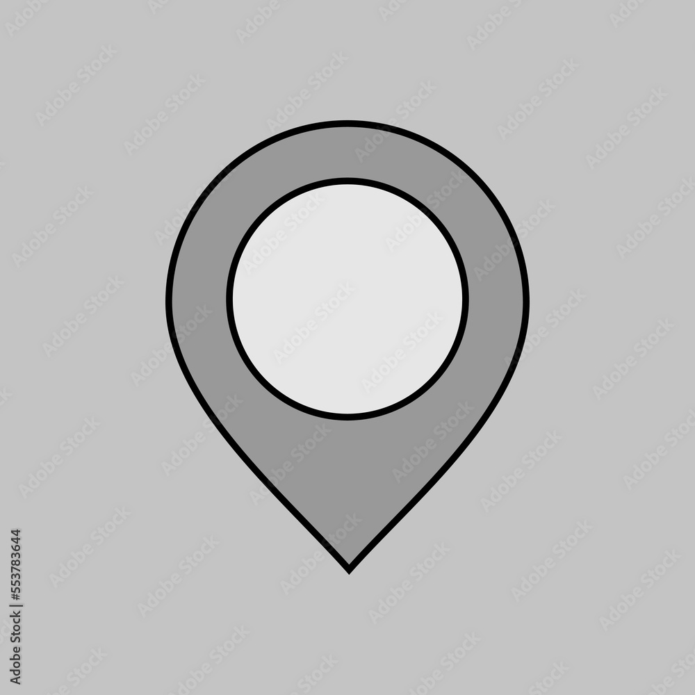 Pin map grayscale icon. Map pointer. Map markers Pin map grayscale icon. Map pointer. Map markers