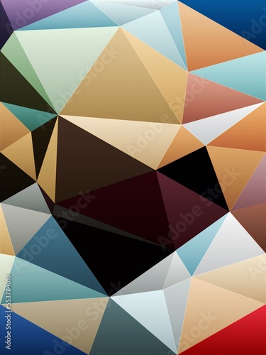 Low POly Geometric Graphical Abstract Painting Art Background Texture Colorful Geometrical Artwork Modern Conceptual Print 3D Rendering 3D Illustration