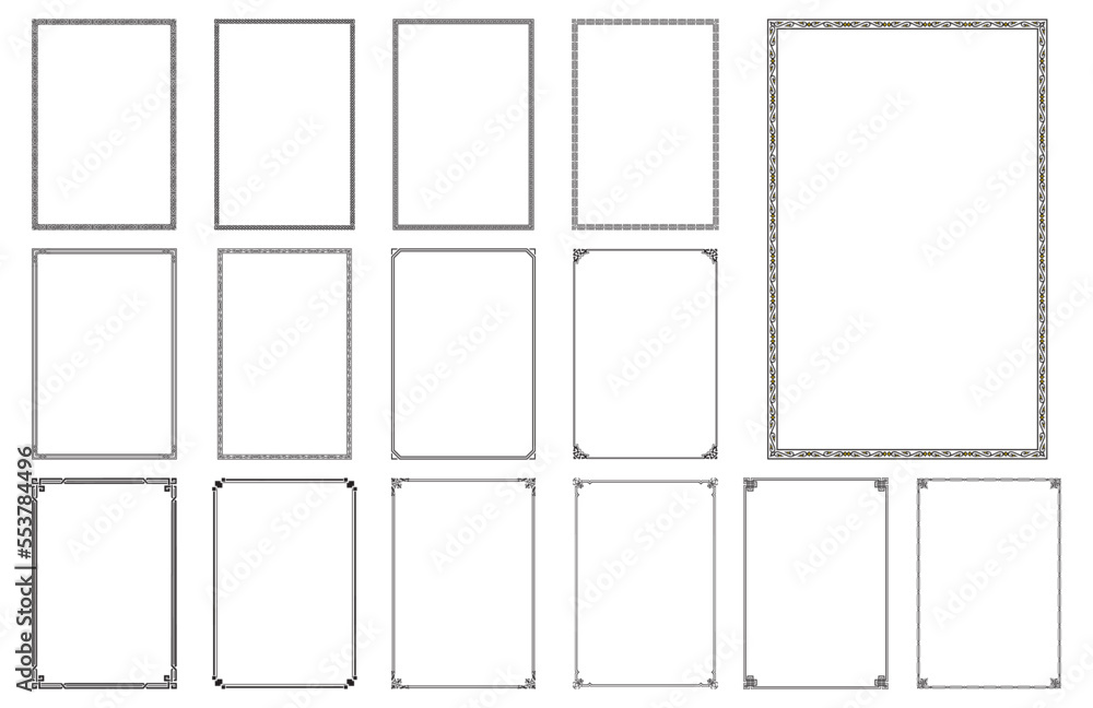 Vector set of frame design for certificate and greeting Vector set of frame design for certificate and greeting