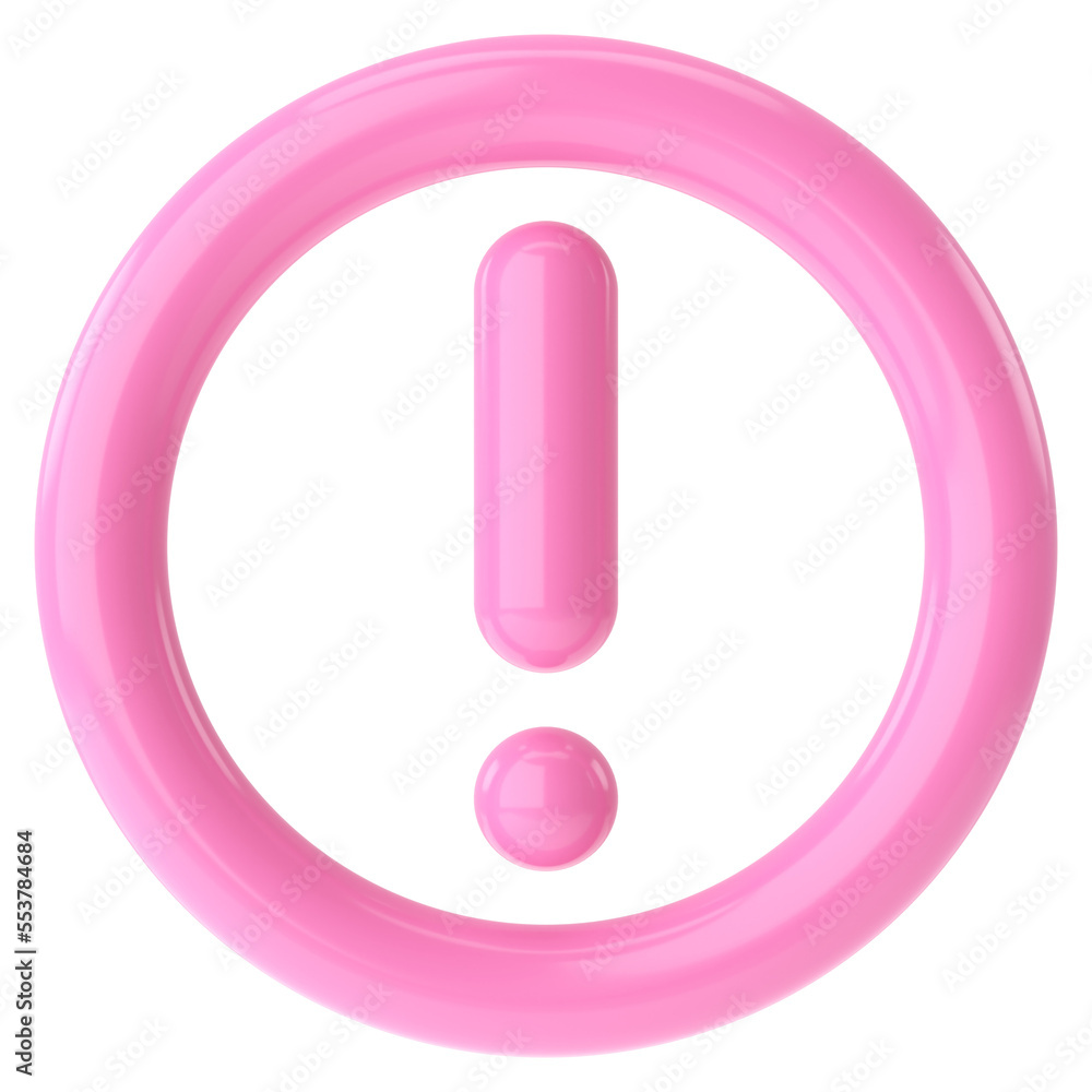 Warning icon. Exclamation mark. 3D illustration. Warning icon. Exclamation mark. 3D illustration.