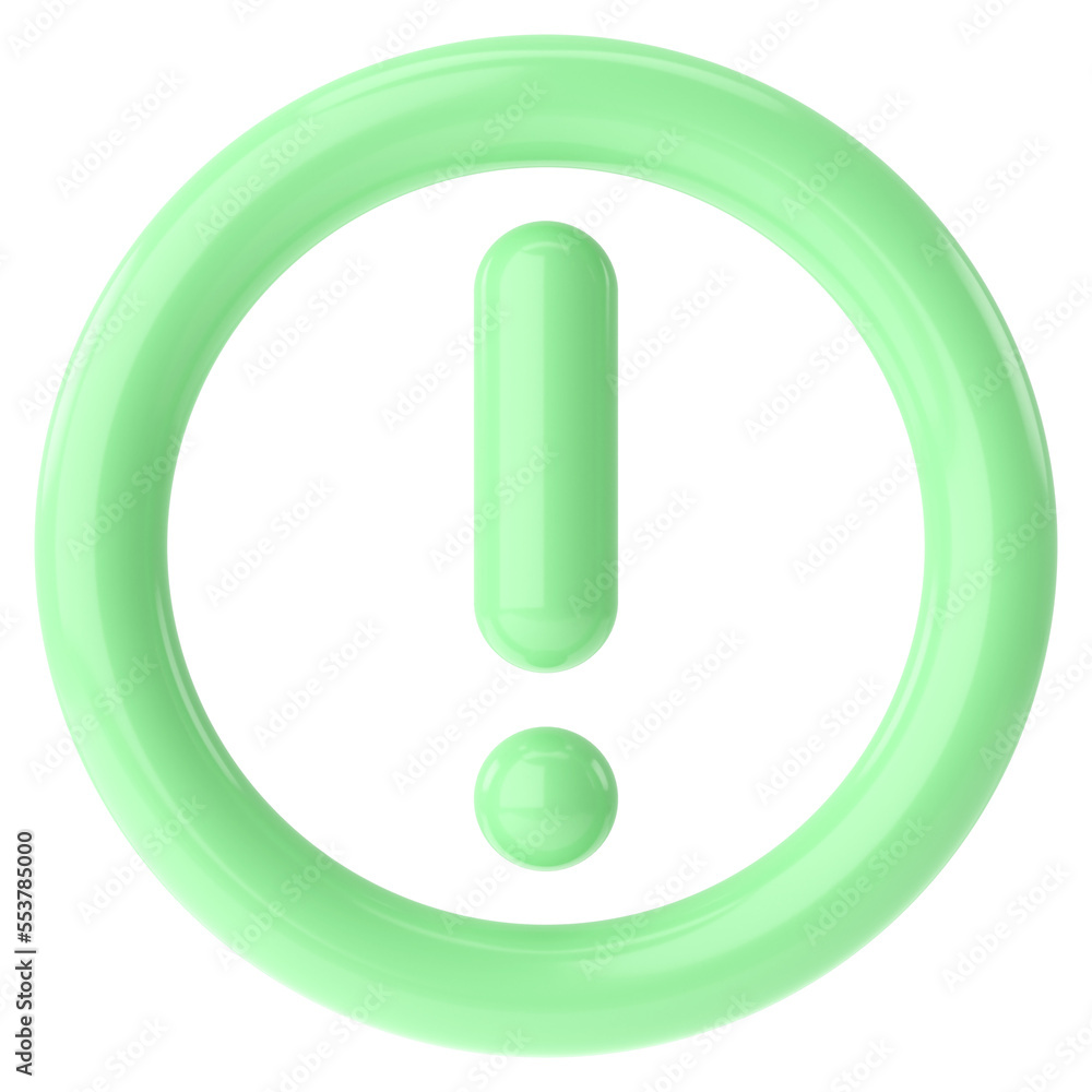 Warning icon. Exclamation mark. 3D illustration. Warning icon. Exclamation mark. 3D illustration.