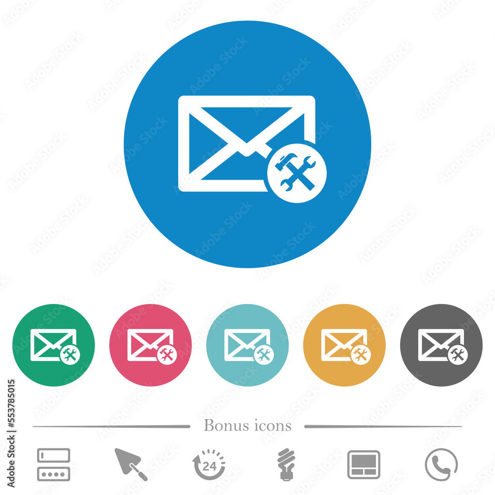 Mail preferences flat round icons Mail preferences flat round icons