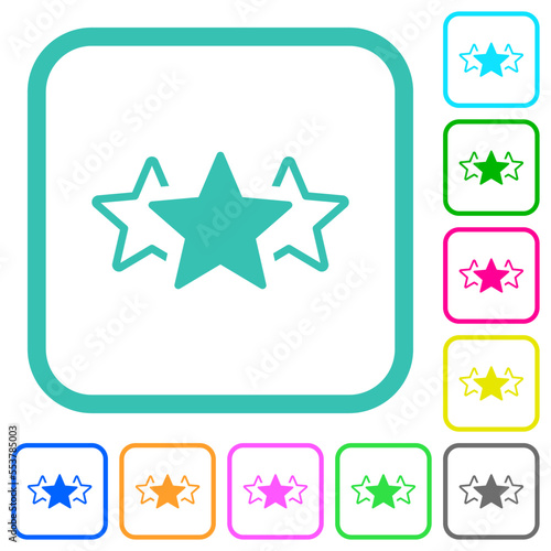Three star rating alternate vivid colored flat icons