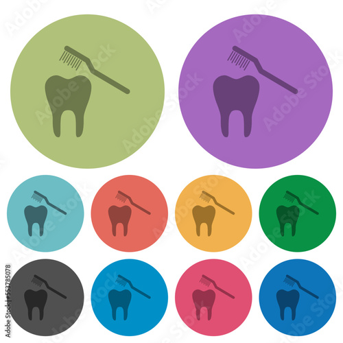 Toothbrushing color darker flat icons