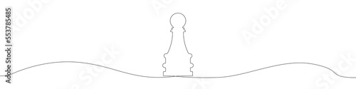 Chess piece pawn vector. pawns vector linear icon. The chess pawn is drawn with a continuous line. A continuous line in the shape of a chess pawn. Outline pawn vector.