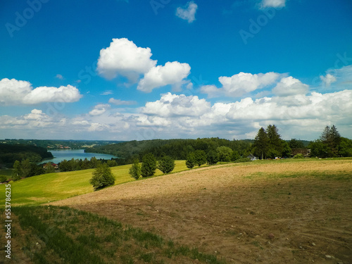 Beautiful view of Ostrzyckie Lake in Wiezyca Region, Poland
