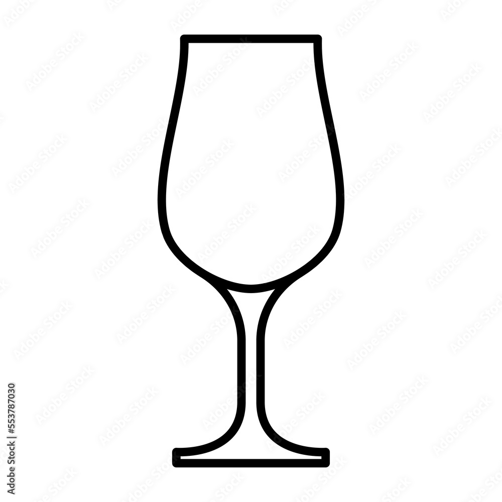 Wine glass outline icon. Glass for alcoholic drinks, vector illustration Wine glass outline icon. Glass for alcoholic drinks, vector illustration