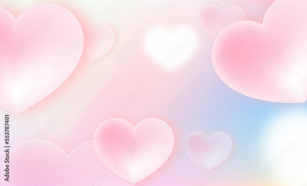 Abstract soft hearts background