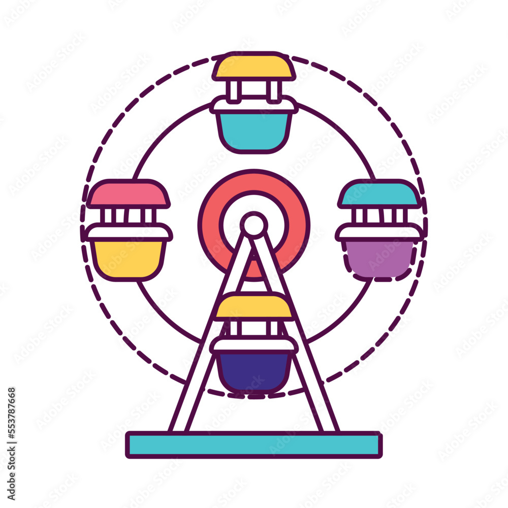 Isolated ferris amusement park icon Vector Isolated ferris amusement park icon Vector