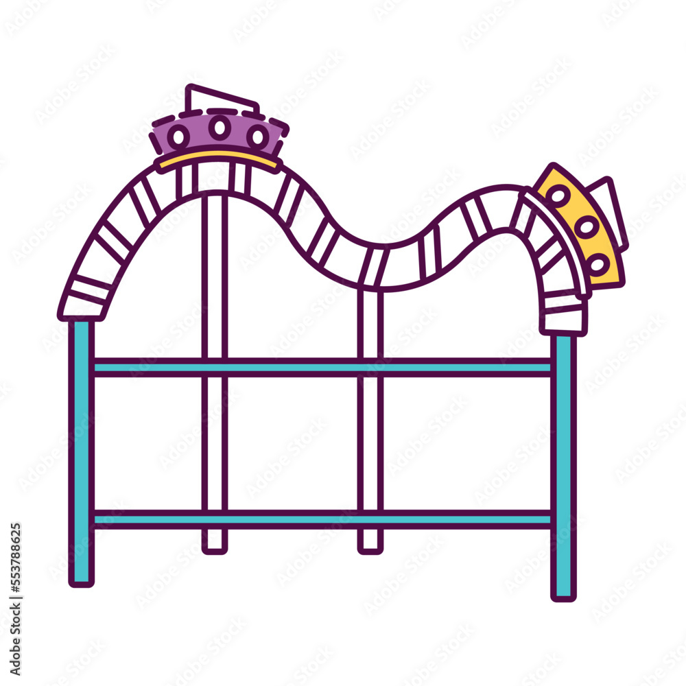 Obraz premium Isolated amusement park roller coaster icon Vector