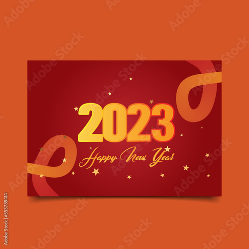 2023 Happy New Year vector holiday background. Shiny party background.Greeting card design template 2023 confetti.Abstract background Greeting Card, Banner, PosterVector illustration 