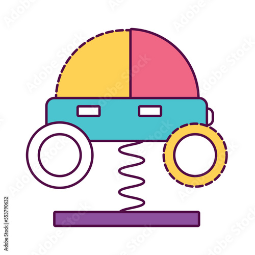 Isolated amusement park kid car icon Vector